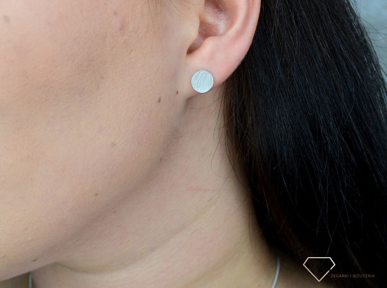 Kolczyki srebrne pozłacane matowe kółka JMAN0181ZE09.jpg