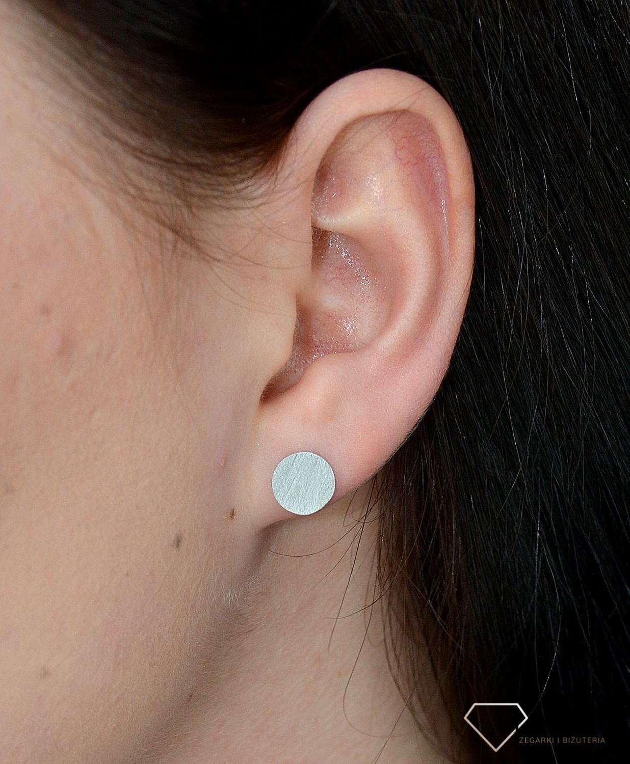 Kolczyki srebrne pozłacane matowe kółka JMAN0181ZE09.jpg
