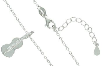 Srebrny naszyjnik MINET – Skrzypce z białymi cyrkoniami Ag 925df (1).jpg