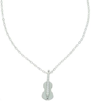 Srebrny naszyjnik MINET – Skrzypce z białymi cyrkoniami Ag 925df (2).jpg