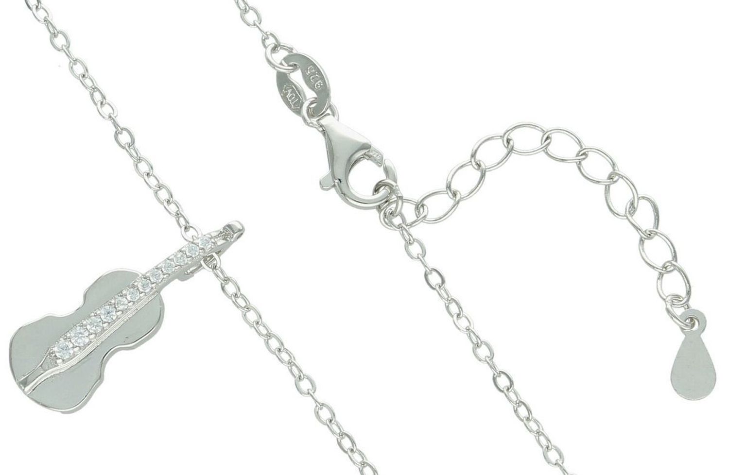 Srebrny naszyjnik MINET – Skrzypce z białymi cyrkoniami Ag 925df (2).jpg
