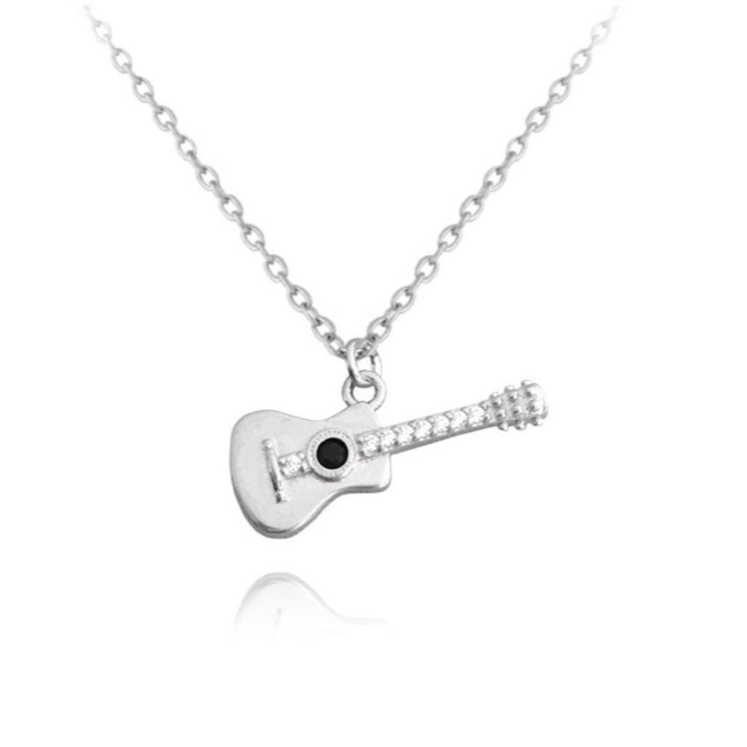 Srebrny naszyjnik MINET – Gitara z czarnymi cyrkoniami Ag 925fg (2).jpg