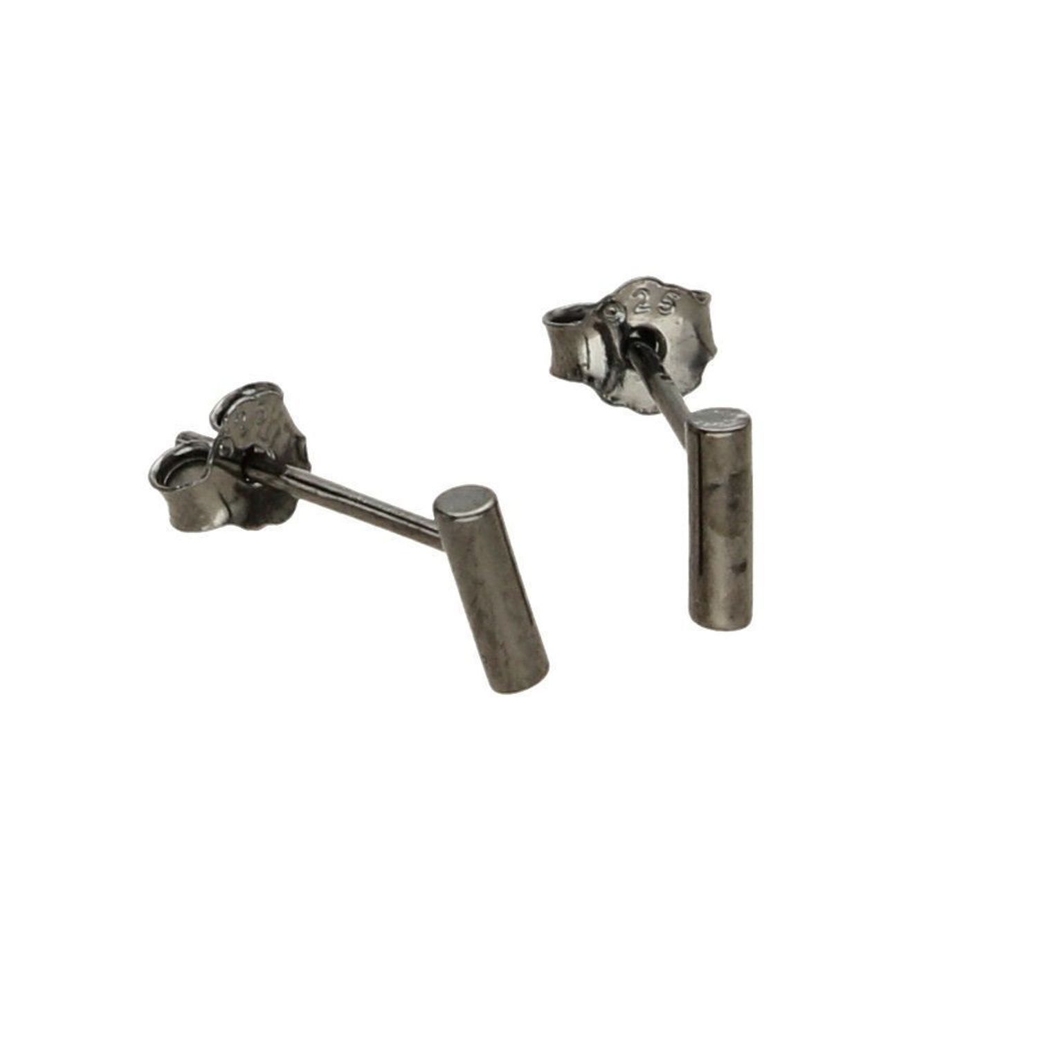 Kolczyki srebrne przy uchu 'Czarne małe patyczki' JMAN0196BE00.jpg