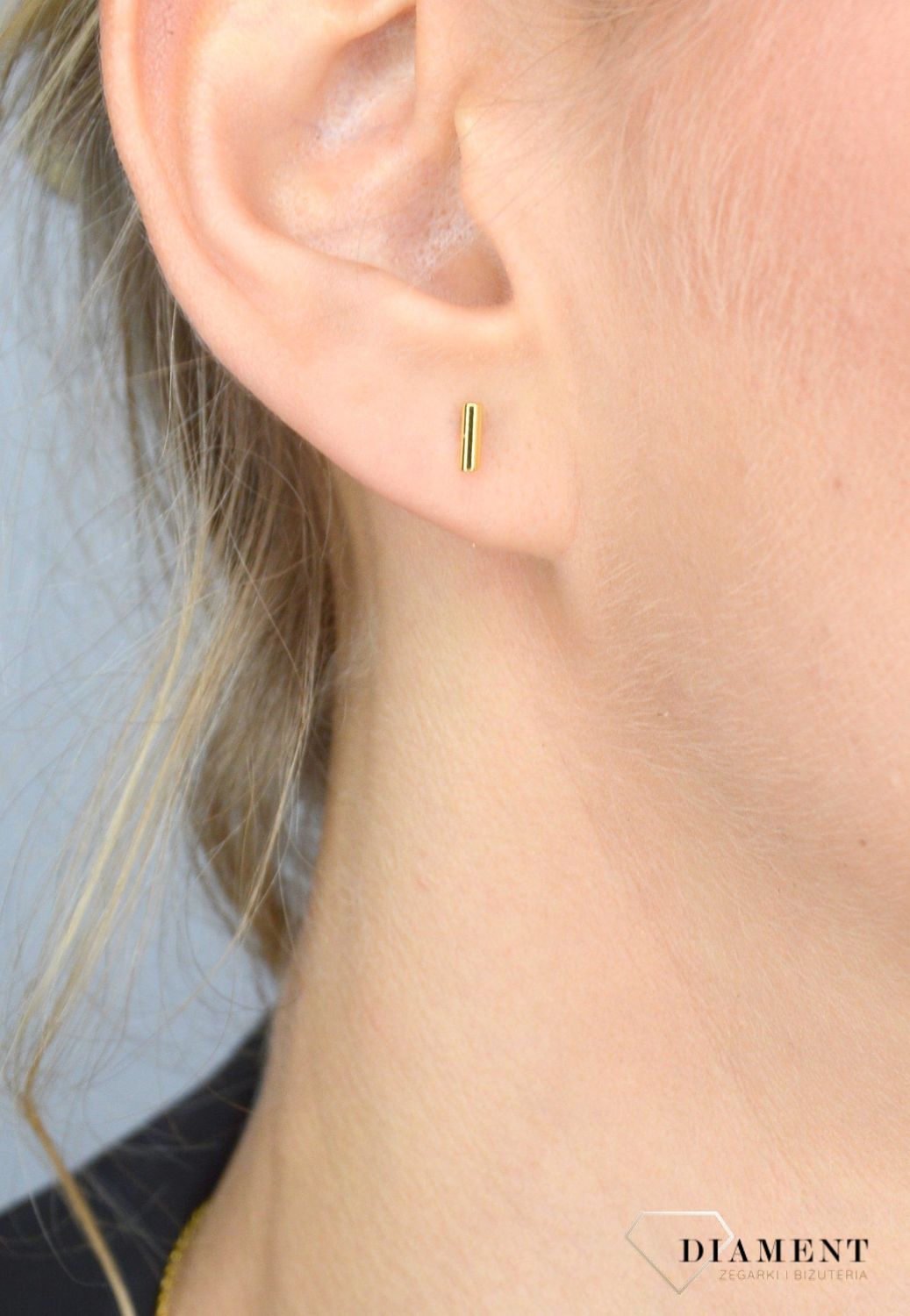 Kolczyki srebrne przy uchu 'Złote małe patyczki' JMAN0196GE00.jpg