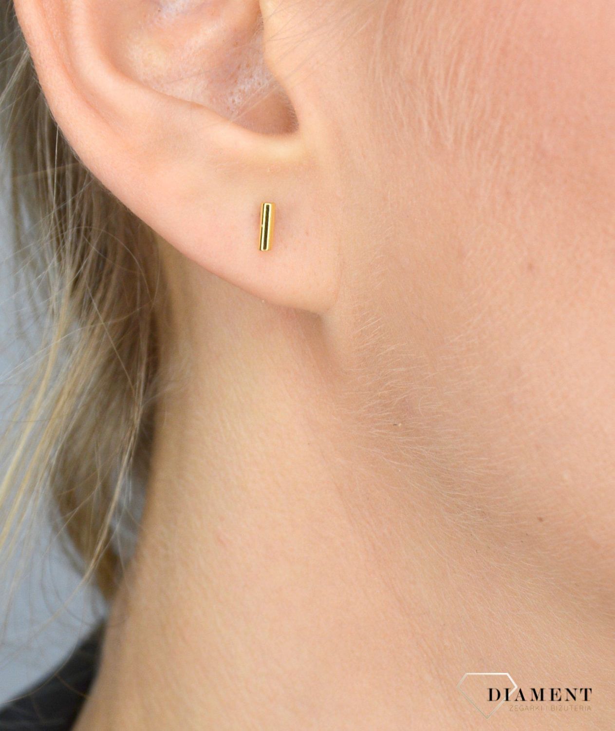 Kolczyki srebrne przy uchu 'Złote małe patyczki' JMAN0196GE00.jpg