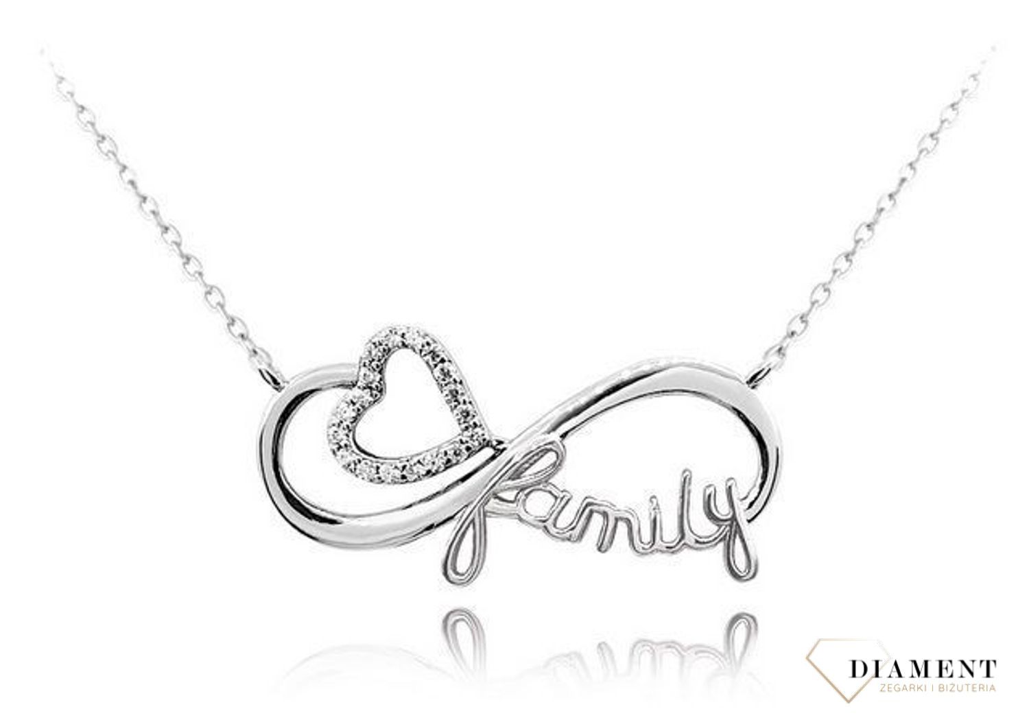 Srebrny naszyjnik rodzina z sercem JMAN0212SN45.jpg