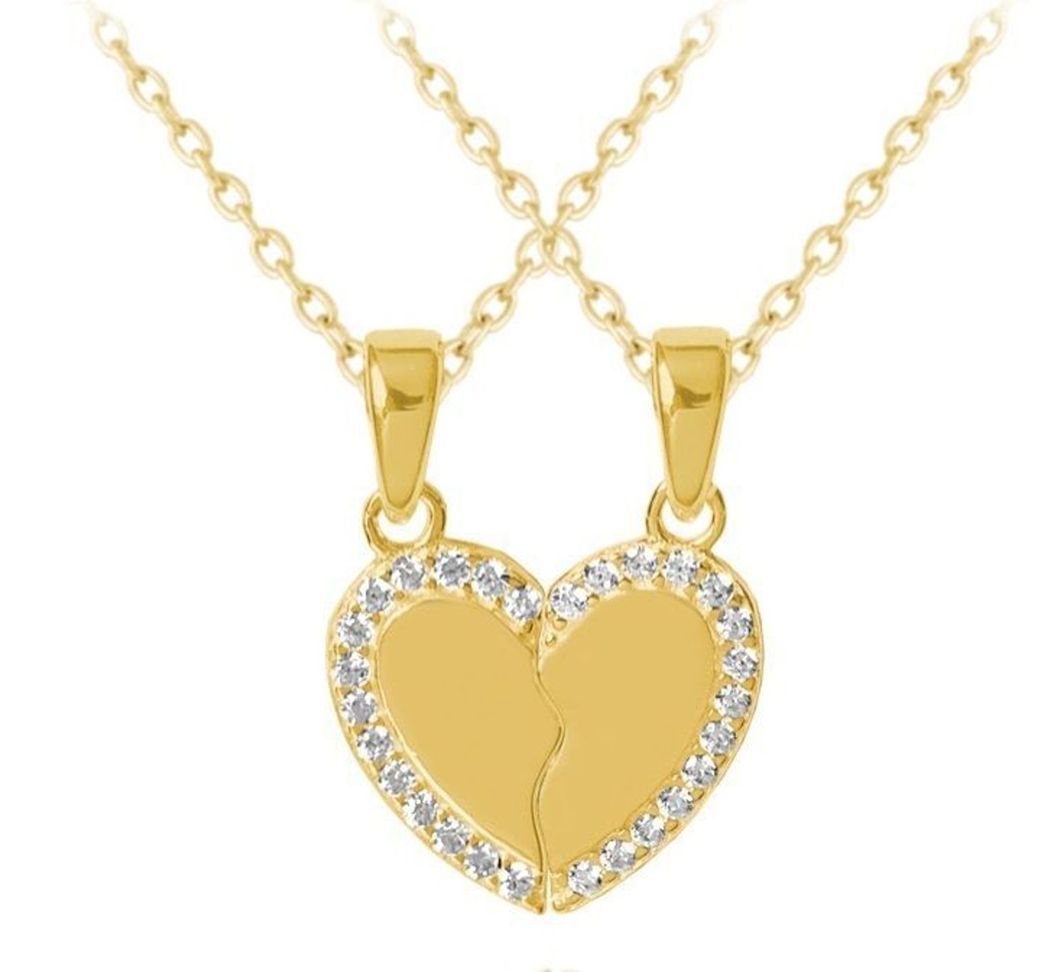 Naszyjnik srebrny pozłacane podwójne serca Friends Forever. Naszyjnik srebrny pozłacane podwójne serca JMAN0221GN45. Biżuteria dla przyjaciółek. Biżuteria BF..jpg