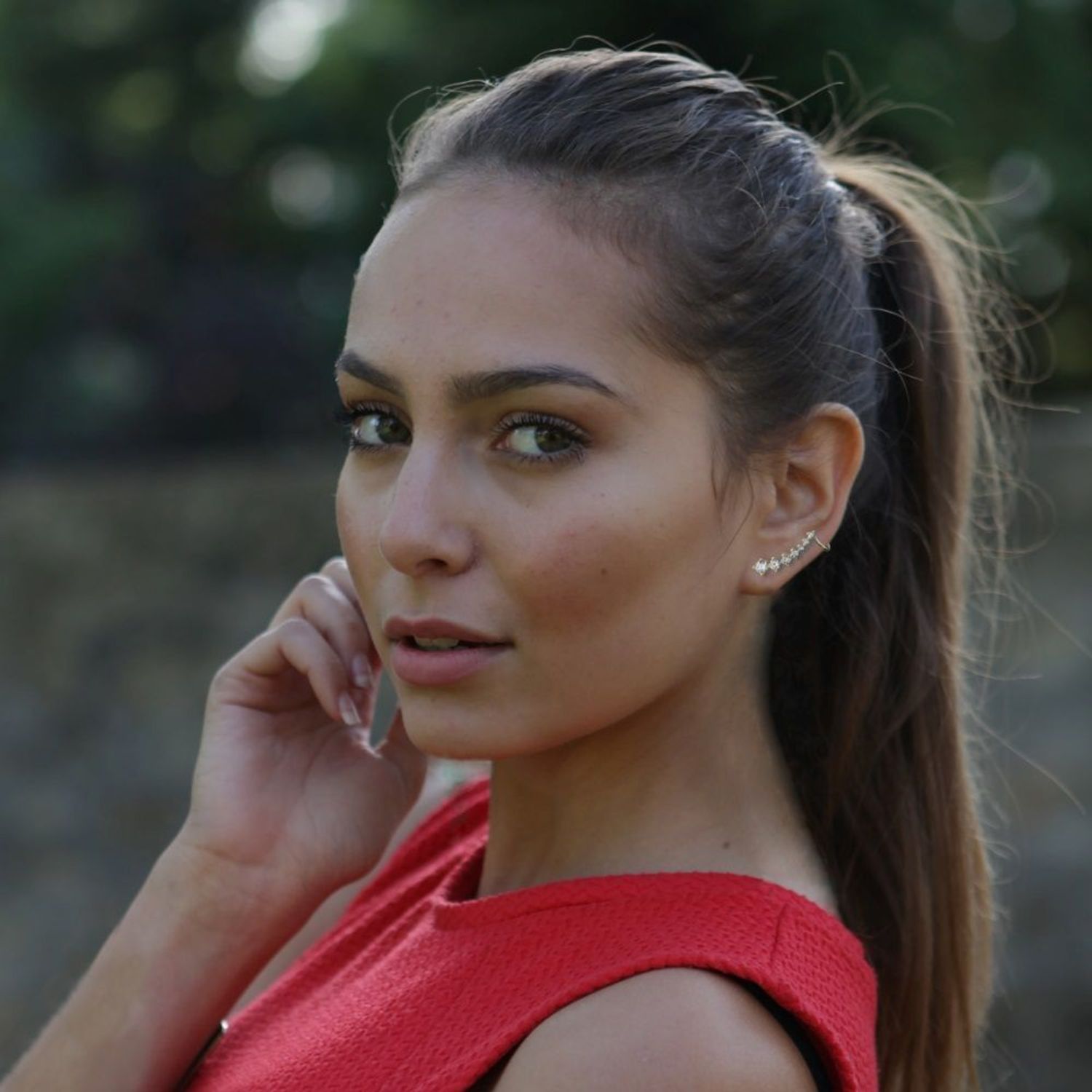 Kolczyki srebrne nausznice różowe złoto z cyrkonią JMAN0254RE00.jpg