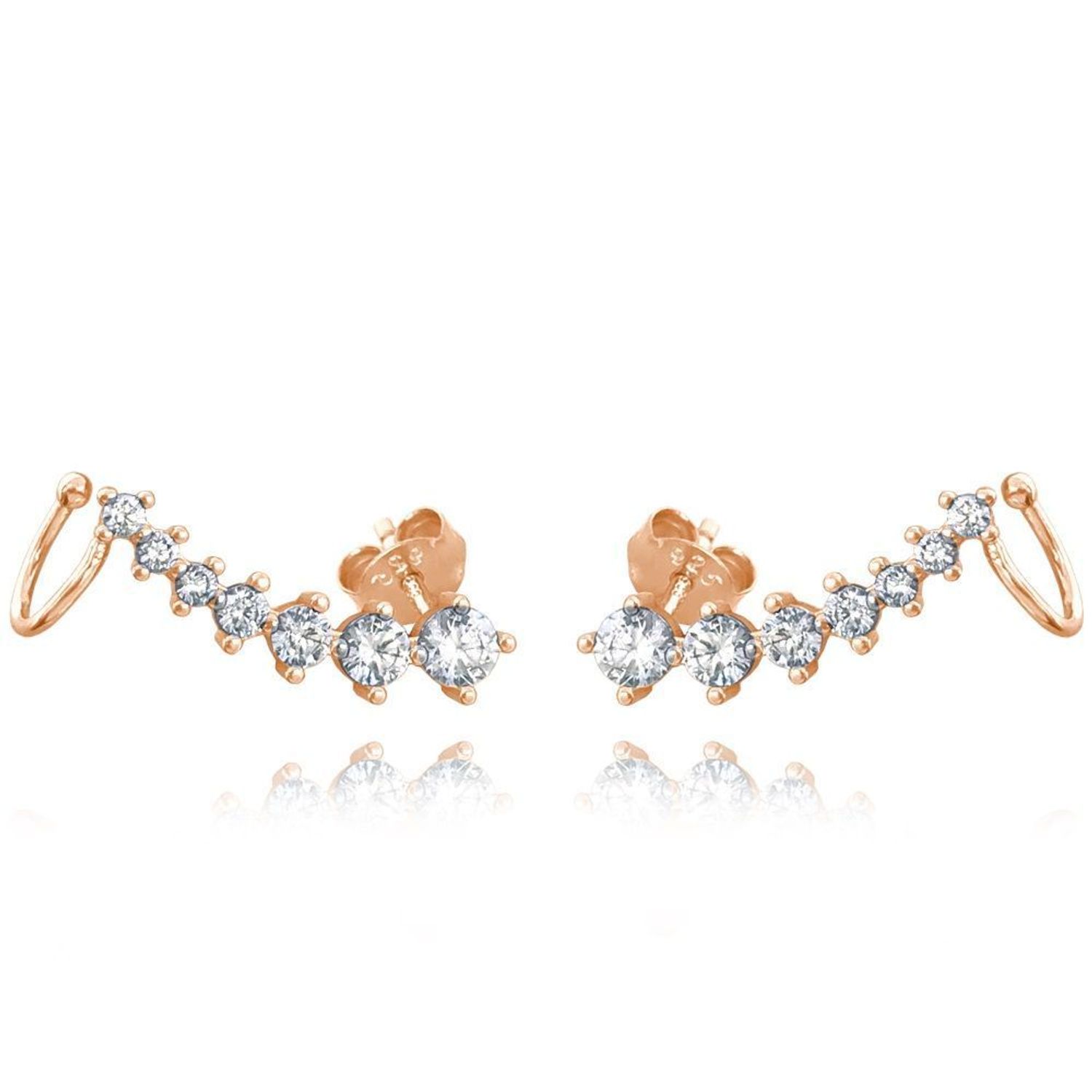 Kolczyki srebrne nausznice różowe złoto z cyrkonią JMAN0254RE00.jpg