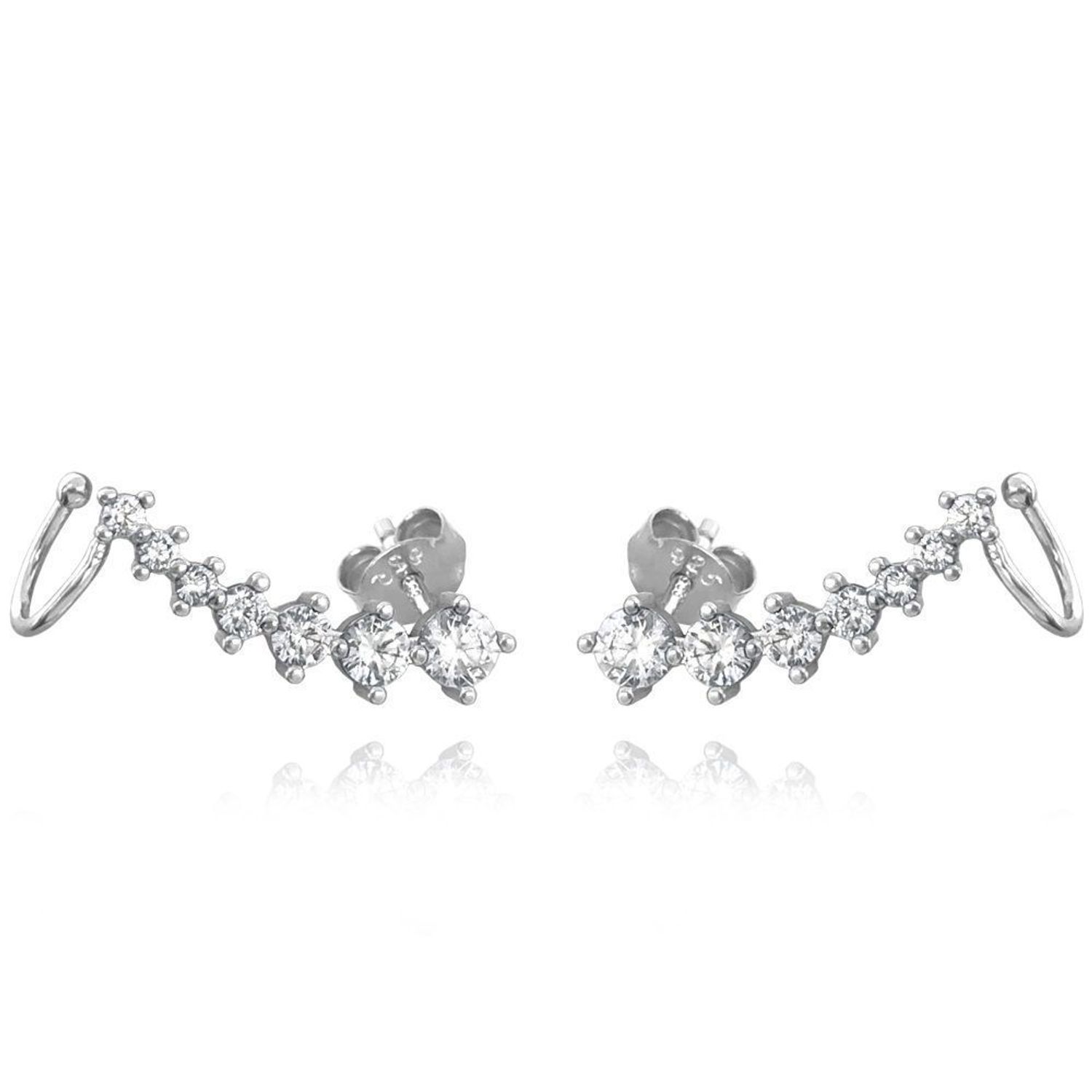 Kolczyki srebrne nausznice z białą cyrkonią JMAN0254SE00.jpg