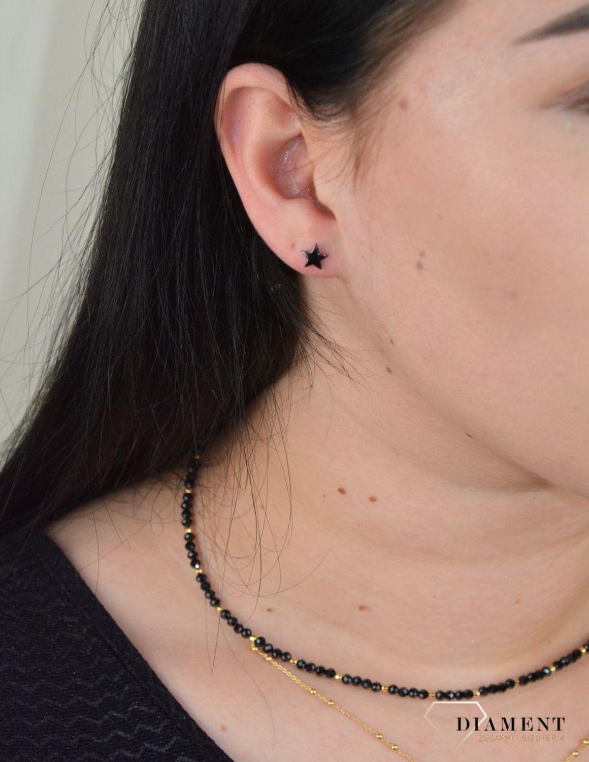 Srebrne kolczyki gwiazdki czarne rodowane JMAN0272BE00.jpg