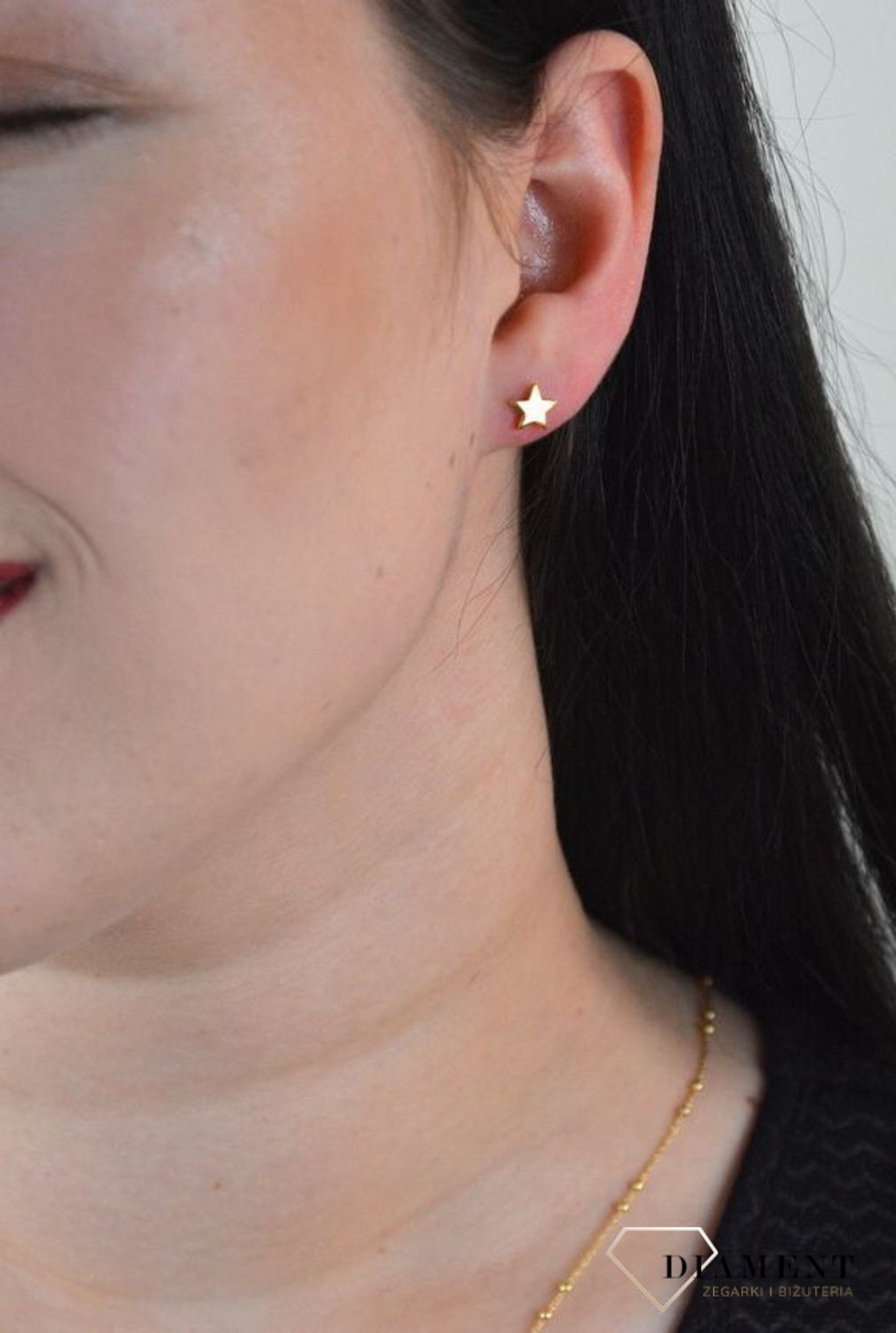 Srebrne kolczyki pozłacane gwiazdki JMAN0272GE00v.jpg
