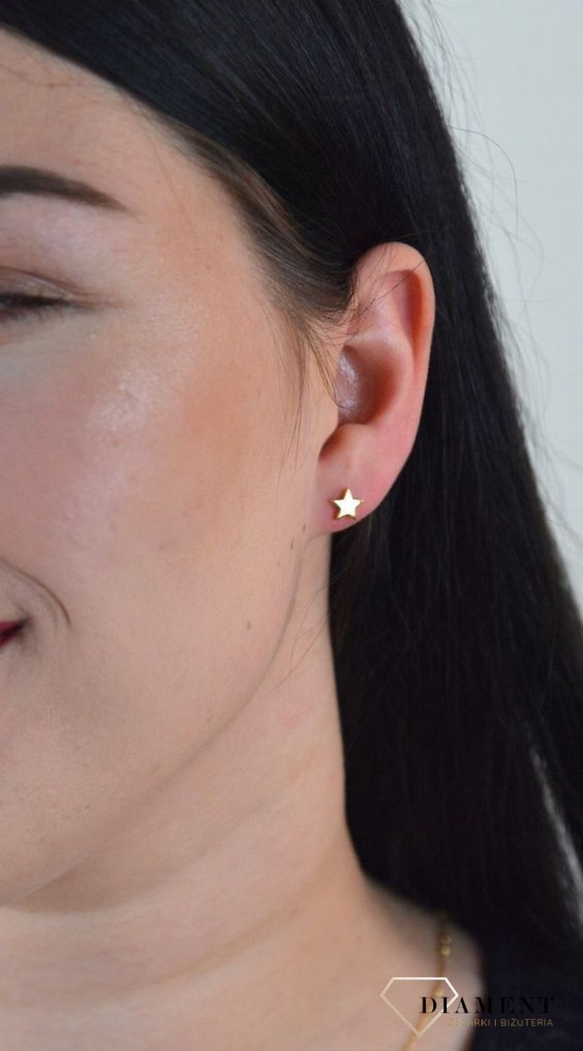 Srebrne kolczyki pozłacane gwiazdki JMAN0272GE00v.jpg