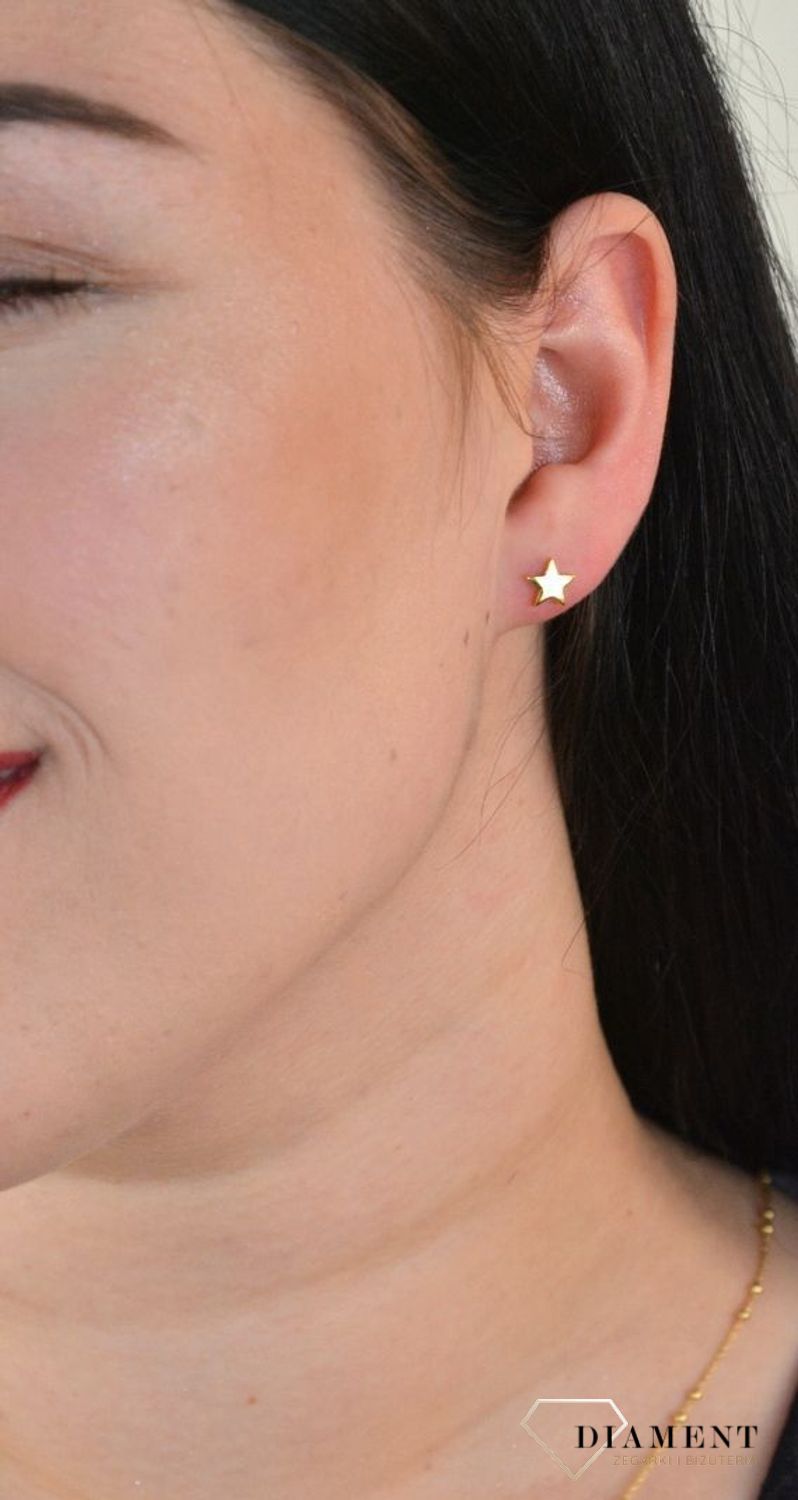 Srebrne kolczyki pozłacane gwiazdki JMAN0272GE00v.jpg