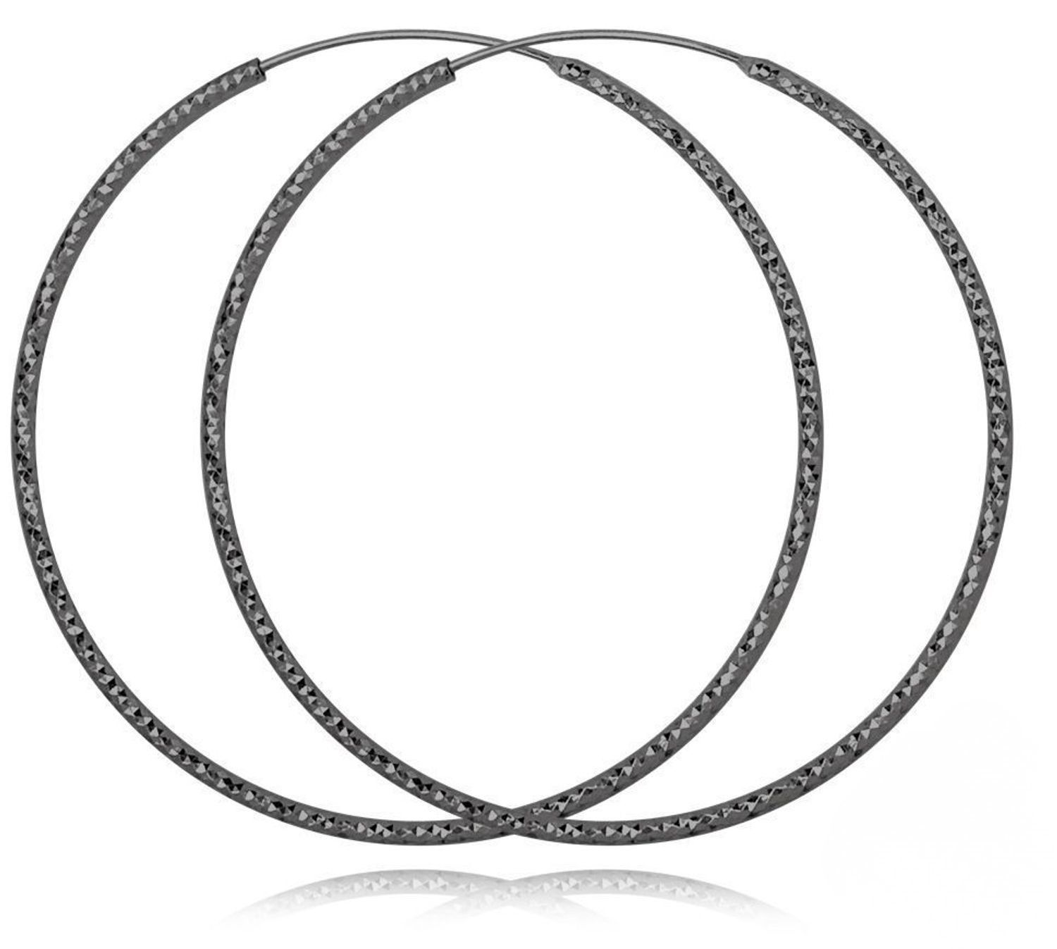 MINET czarne szczotkowane srebrne kolczyki koła 60 mm – srebro próby.jpg