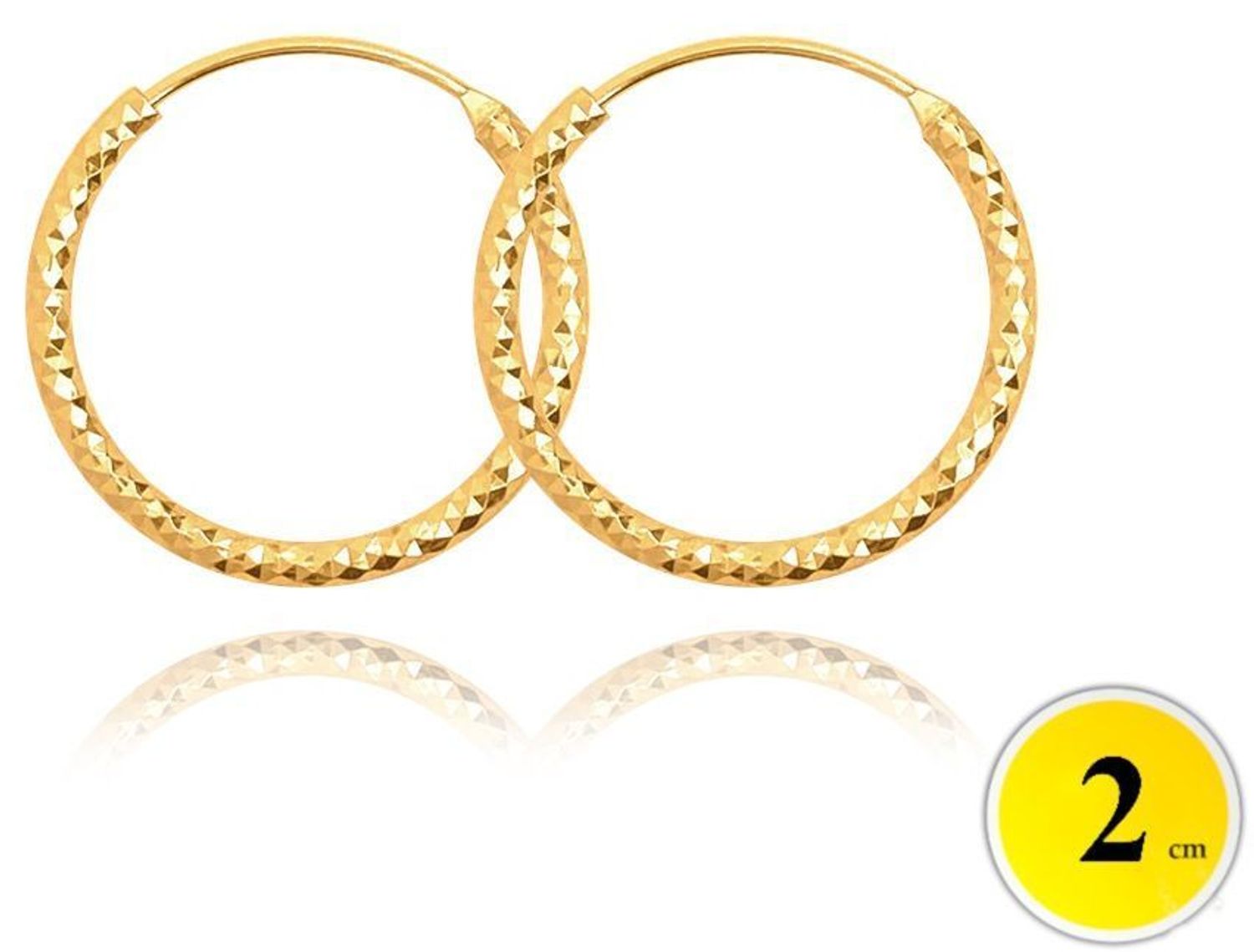 Stylowe pozłacane szczotkowane kolczyki pierścionki marki MINET, wykonane ze srebra próby 925, pokryte trwałym złoceniem 14K z e-coatingiem. Średnica 20 mm, waga 1,5 g. Idealne do 1.jpg