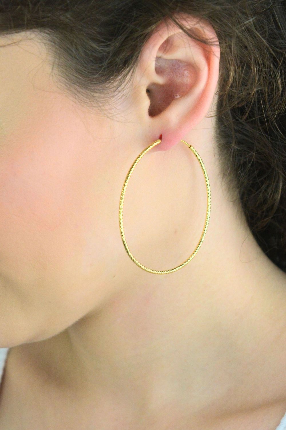 MINET pozłacane szczotkowane srebrne kolczyki pierścionki 60 mm – złote, srebro 9251.jpg