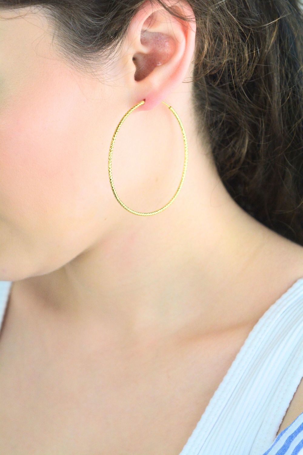 MINET pozłacane szczotkowane srebrne kolczyki pierścionki 60 mm – złote, srebro 9251.jpg