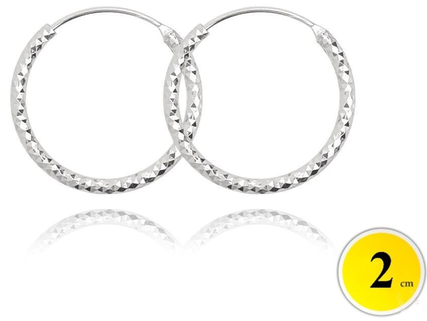 Eleganckie kolczyki srebrne damskie JMAN0392SE02 w kształcie kół 🔵 z diamentowanym wykończeniem. Srebro próby 925, długość 2 cm, szerokość 2 mm, waga 1,40 g, zapięcie szarnir. 1.jpg