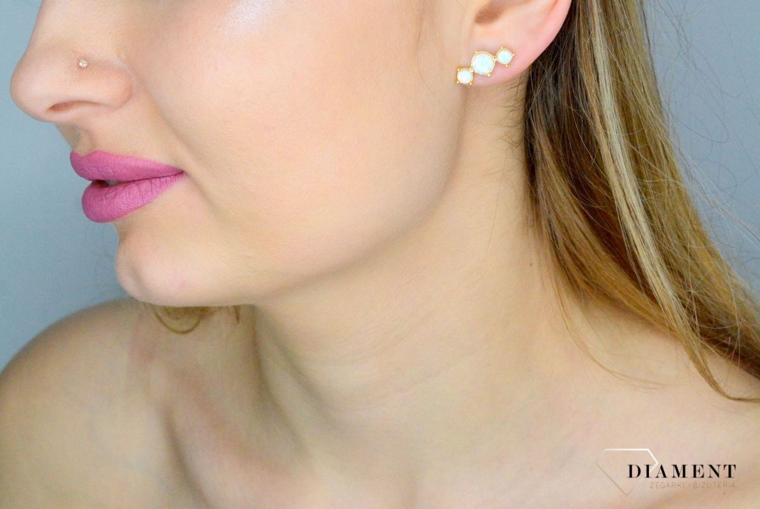 Srebrne kolczyki 925 okrągłe potrójne opale w pozłoceniu JMAN0434GE00. Srebrne kolczyki damskie. Srebrne kolczyki pozłacane. Kolczyki srebrne z opalem. Kolczyki srebrne z opalem na prezent..jpg