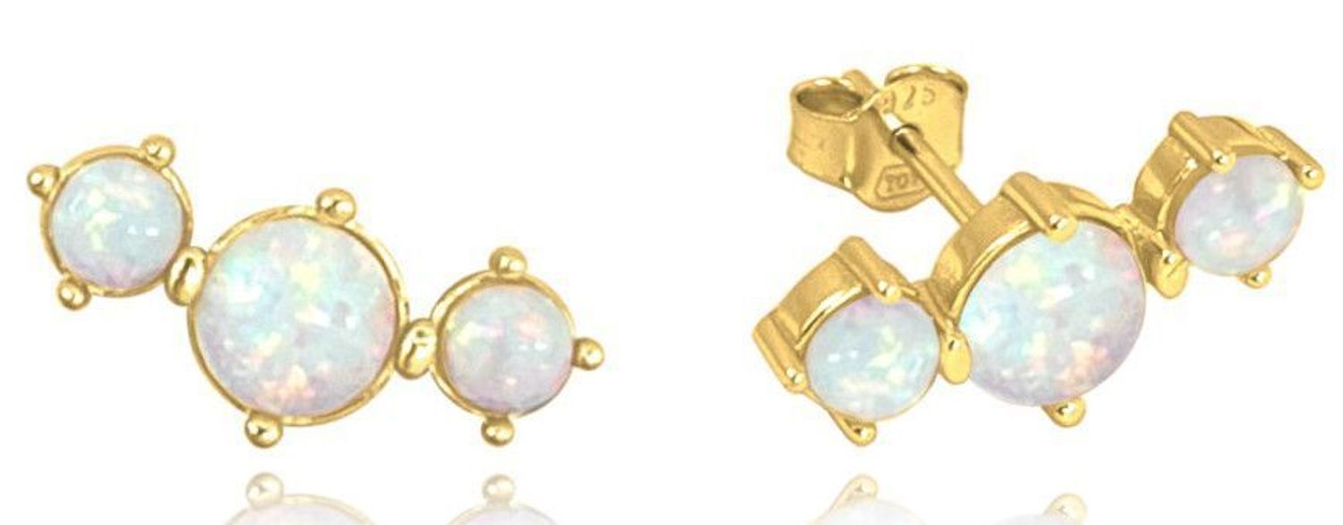Srebrne kolczyki 925 okrągłe potrójne opale w pozłoceniu JMAN0434GE00. Srebrne kolczyki damskie. Srebrne kolczyki pozłacane. Kolczyki srebrne z opalem. Kolczyki srebrne z opalem na prezent..jpg