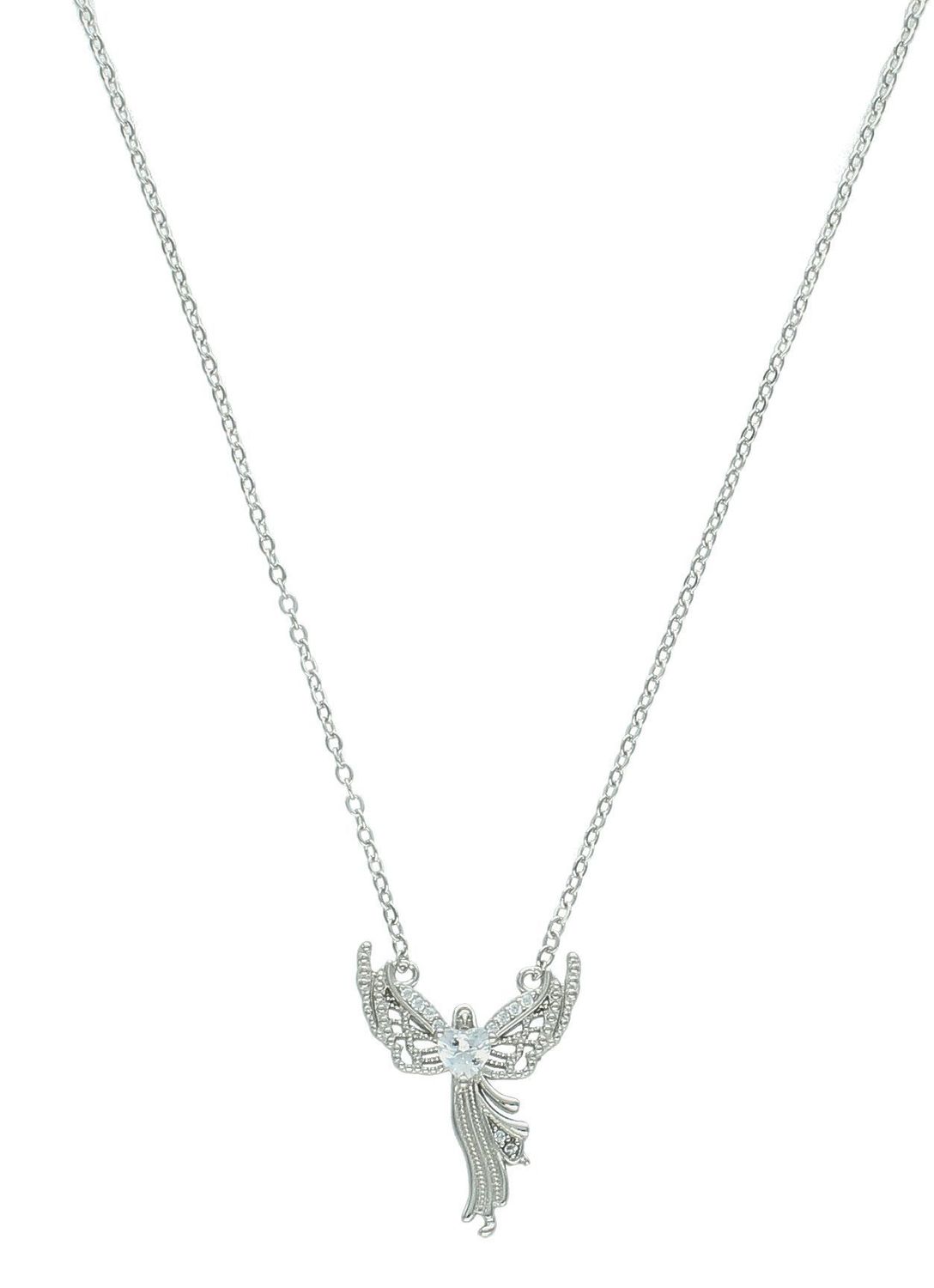 Naszyjnik srebrny anioł z cyrkonią próba 925, JMAN0461SN Naszyjnik wykonany z najwyższej jakości srebra. Idealny pomysł na prezent dla każdej kobiety. Wykonany z próby 925 będzie idealnym 1.jpg