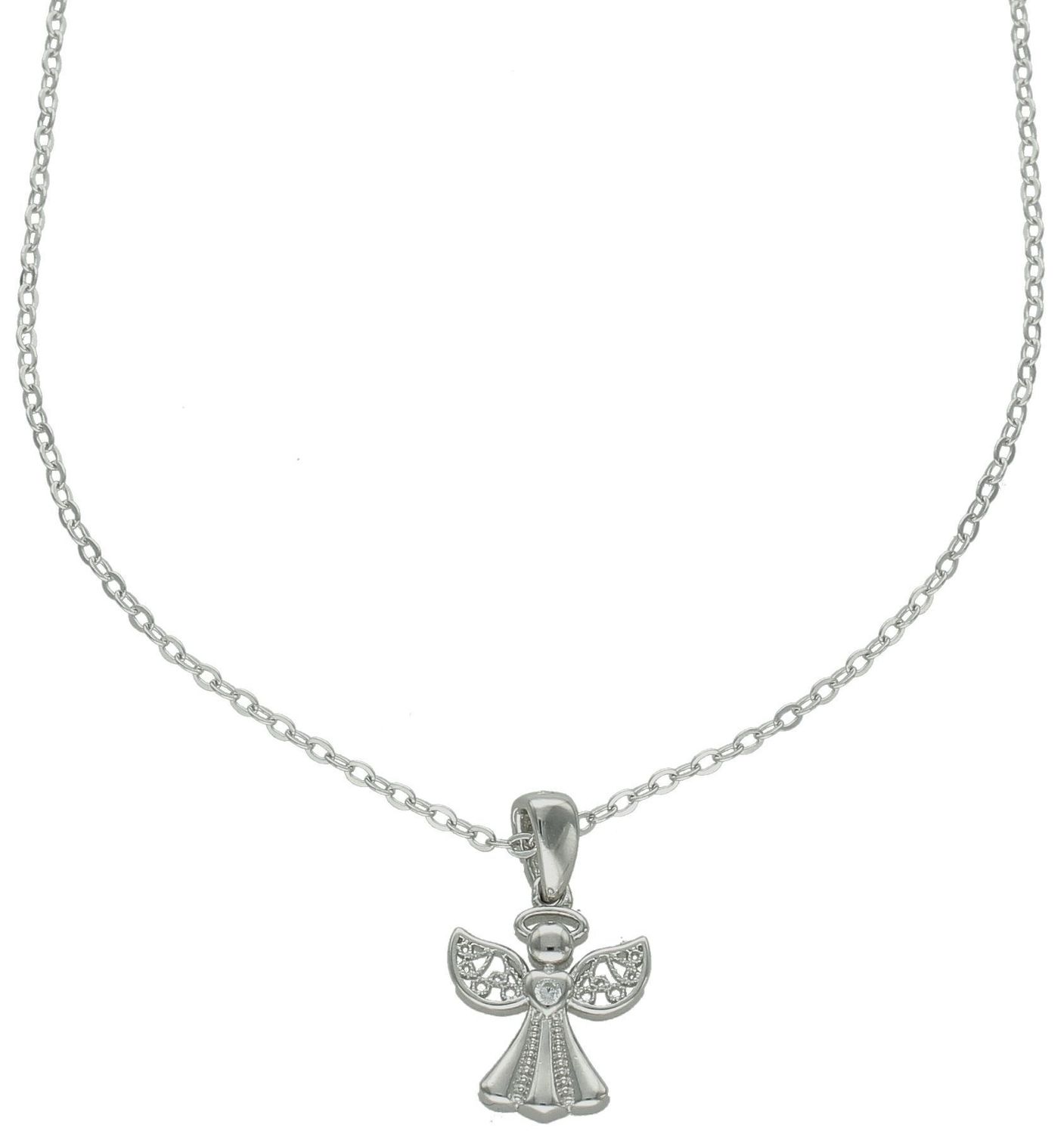 Srebrny naszyjnik damski 925 anioł z cyrkoniami JMAN0463SN. Srebrny naszyjnik z aniołem. Naszyjnik srebrny damski z aniołem i cyrkoniami. Naszyjnik na komunię. Naszyjnik srebrny na prezent (1).jpg