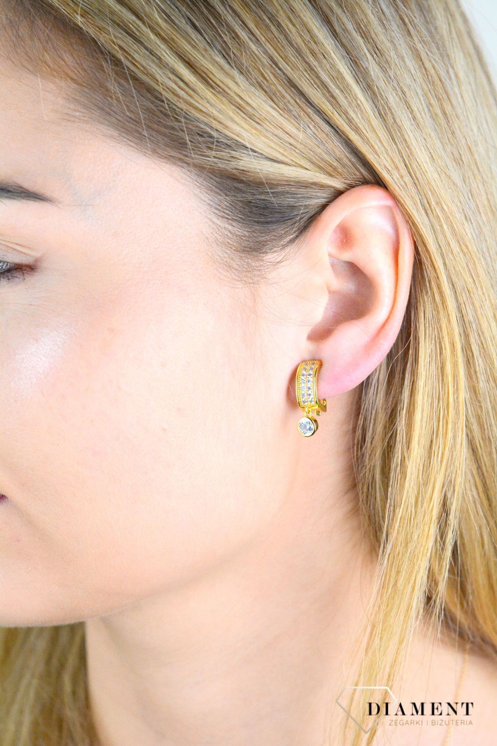 Srebrne klipsy damskie pozłacane 925 błyszczące z cyrkoniami JMAN0469GE00.jpg