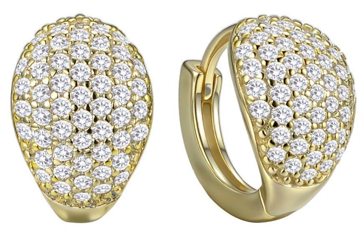 Delikatne pozłacane kolczyki MINET z rodowanego srebra próby 925, zdobione białymi cyrkoniami. Zapięcie angielskie, wymiary 13x8 mm, waga 3,25 g. Idealne na co dzień i wyjątkowe okazje.1.jpg