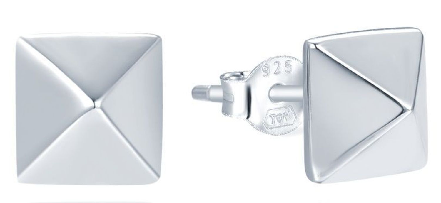 Kolczyki srebrne kwadraty próba 925, JMAN0581SE00 Srebrne kolczyki zostały wykonane z najwyższej jakości srebra próby 925. Idealny prezent dla każdej kobiety..jpg