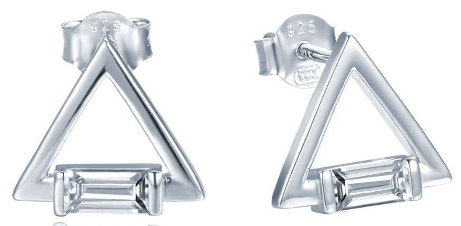 Kolczyki srebrne trójkąty prób 925, JMAN0583SE00 Srebrne kolczyki zostały wykonane z najwyższej jakości srebra próby 925. Idealny prezent dla każdej kobiety..jpg