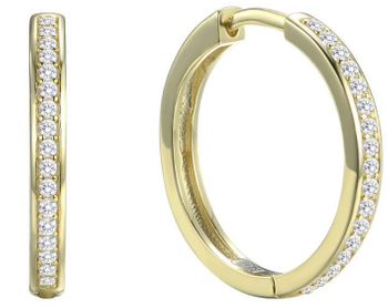 Pozłacane srebrne kolczyki kwadratowe marki MINET z białymi cyrkoniami. Delikatny design, trwałe złocenie 14K i rodowanie. Idealne na każdą okazję.1.jpg