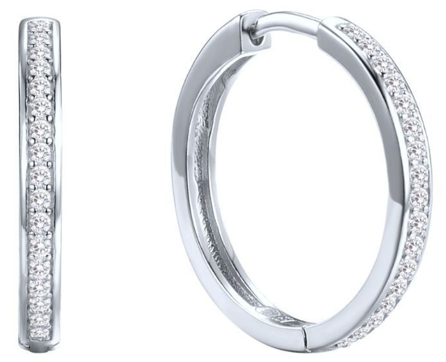 Nowoczesne kolczyki MINET w kształcie kwadratowych kół (20 mm), wykonane ze srebra rodowanego 925 i ozdobione białymi cyrkoniami. Idealne na co dzień i na wieczór.1.jpg