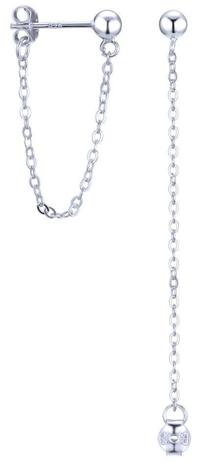 Srebrne kolczyki MINET z delikatnym łańcuszkiem – lekka i stylowa biżuteria z rodowanego srebra próby 925. Idealne na co dzień i na wyjątkowe okazje.1.jpg