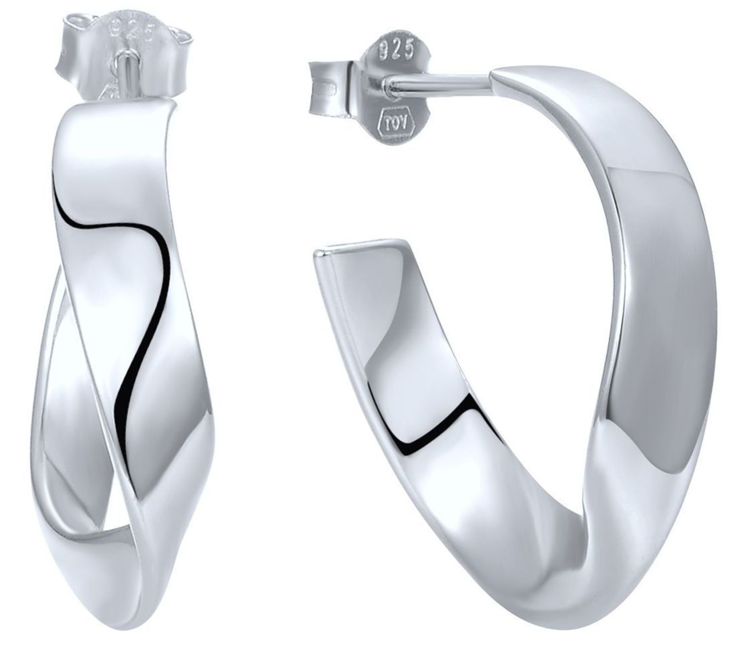 Eleganckie kolczyki srebrne damskie JMAN0643E00 w kształcie skręconych kół 🔄. Srebro próby 925, długość 2,2 cm, szerokość 5 mm, waga 5,40 g, zapięcie na sztyft. Stylowa biżuteria dla kobiet!1.jpg