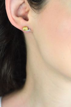 MINET Srebrne kolczyki ślimaki – srebro 925 z pozłacaniem 14K (5).jpg