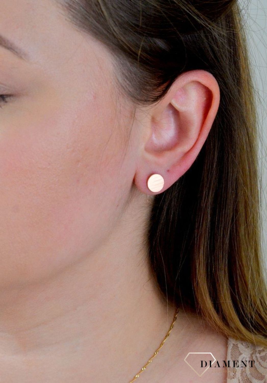 Srebrne kolczyki 925 różowe pozł. blaszki gładkie kółeczka JMAN9181YE09.jpg