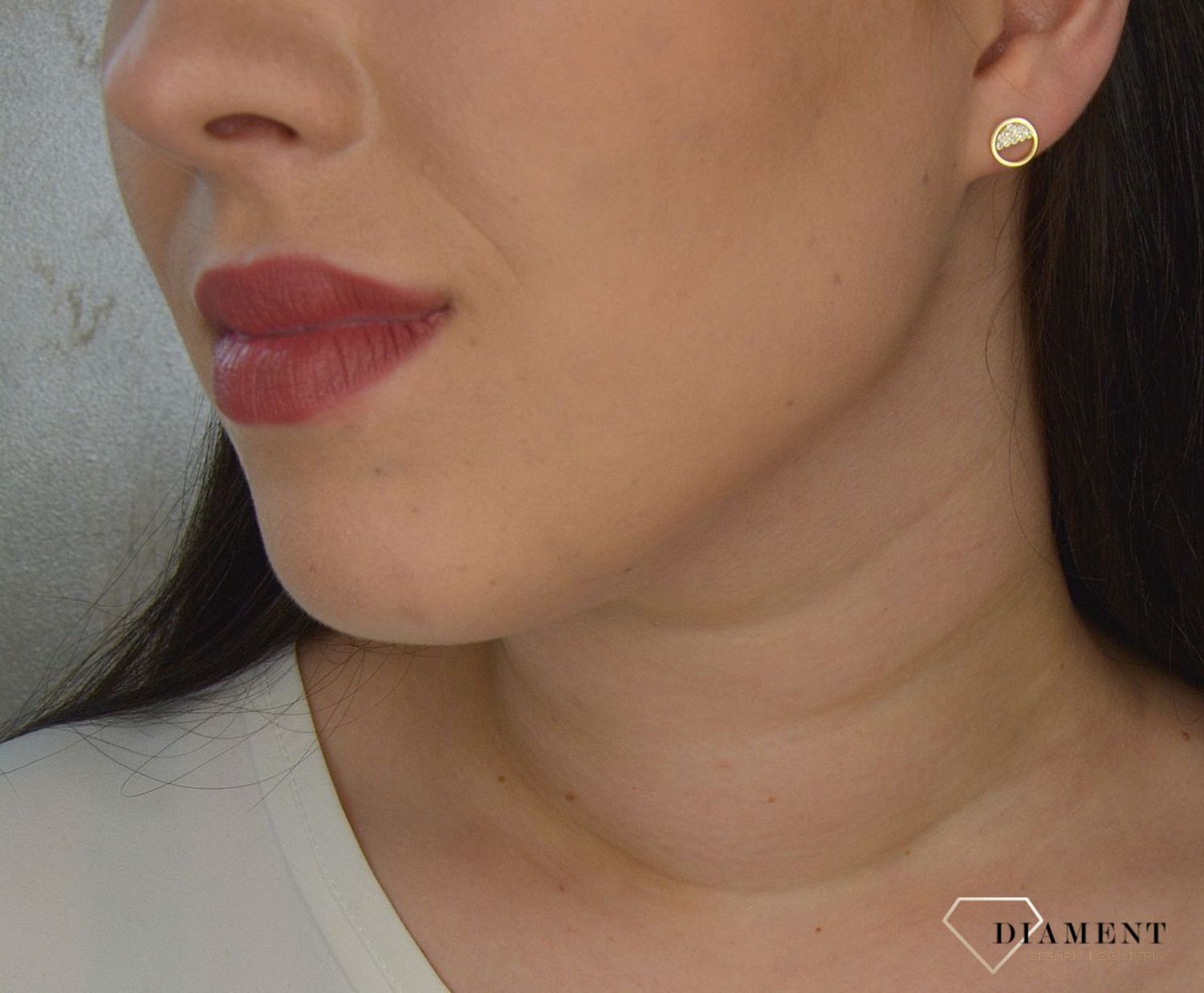 Srebrne kolczyki pozłacane koła z cyrkonią JMAS0034GE00.jpg