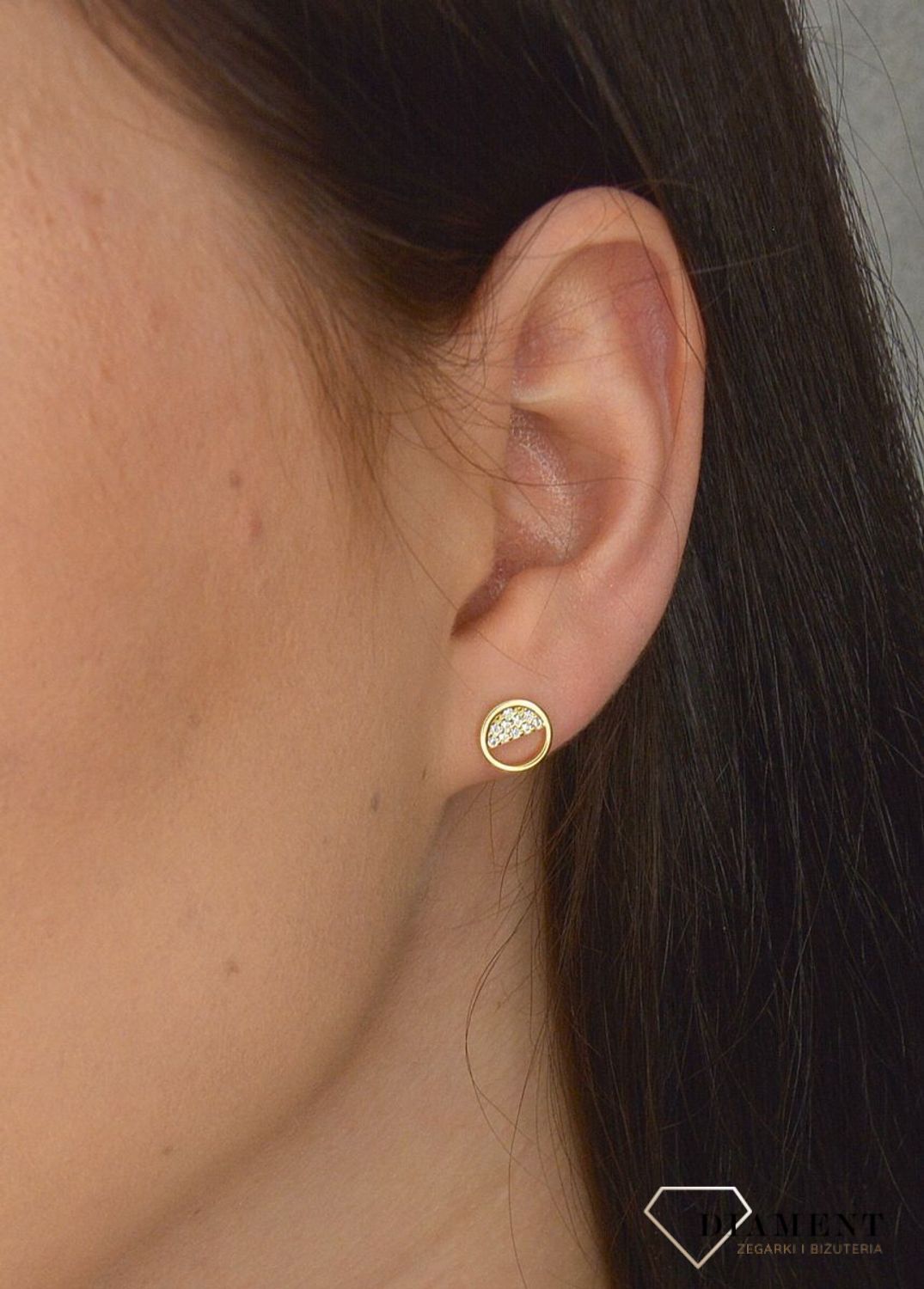 Srebrne kolczyki pozłacane koła z cyrkonią JMAS0034GE00.jpg