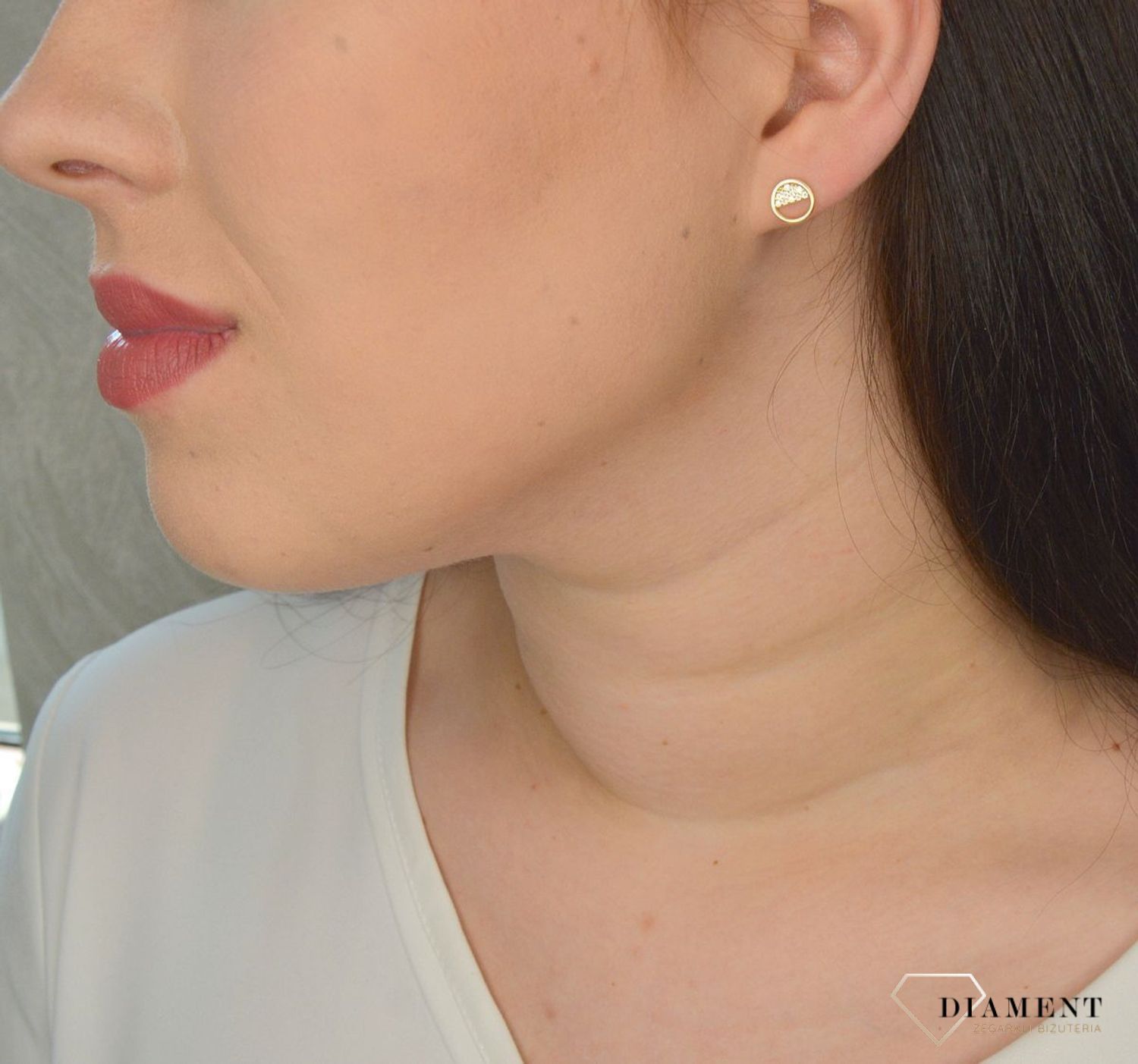 Srebrne kolczyki pozłacane koła z cyrkonią JMAS0034GE00.jpg