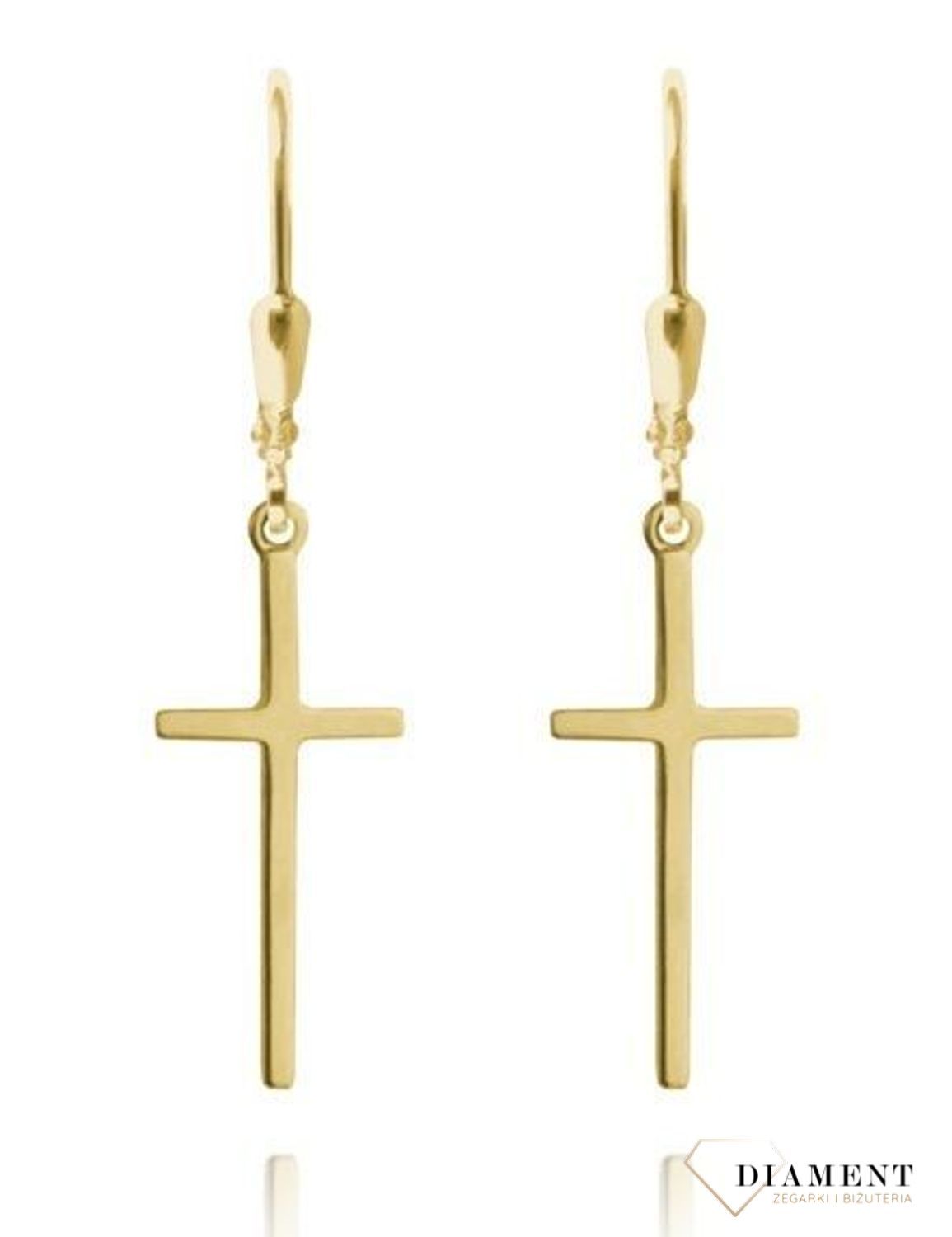Srebrne kolczyki krzyżyki pozłacane JMAS0062GE00.jpg