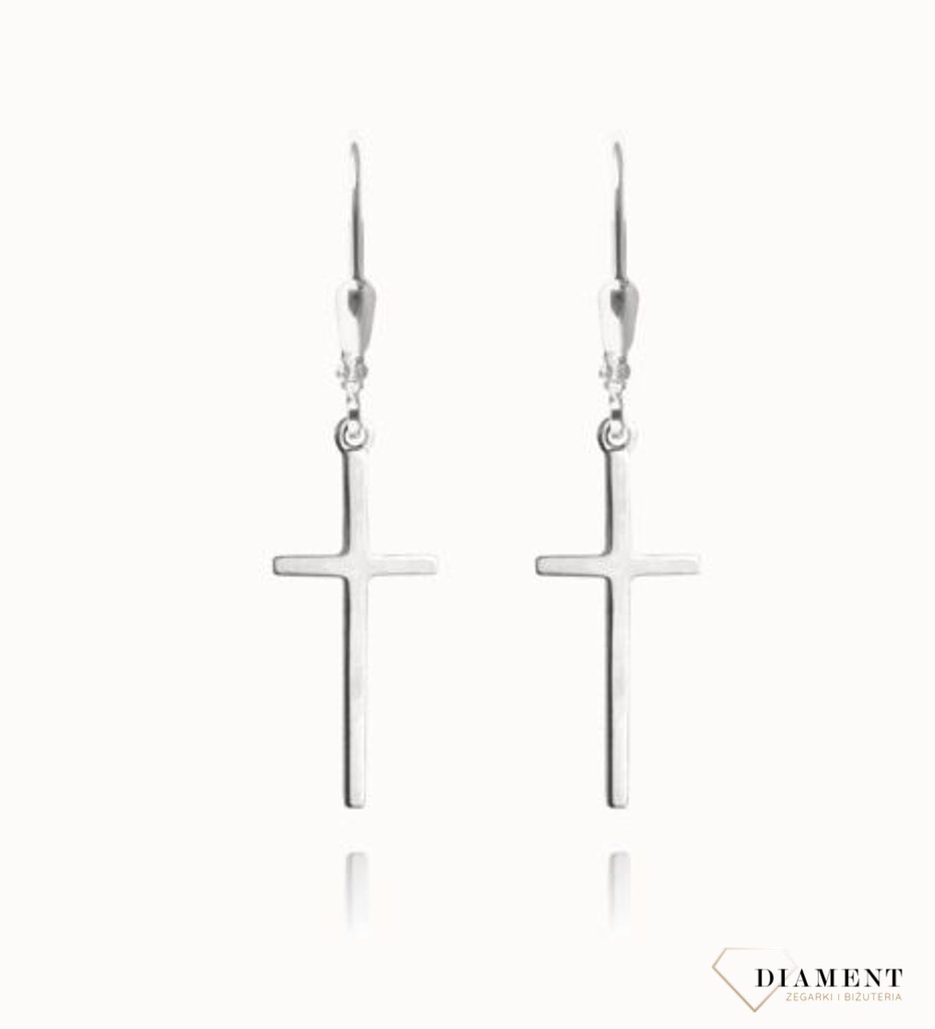 Kolczyki srebrne wiszące 'Srebrne krzyżyki' JMAS0062SE00.jpg
