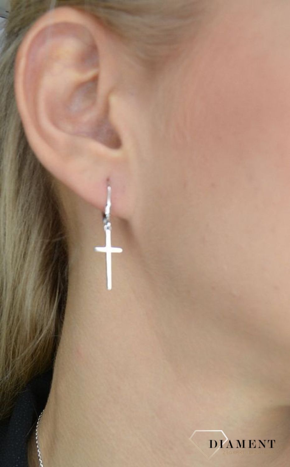 Kolczyki srebrne wiszące 'Srebrne krzyżyki' JMAS0062SE00.jpg