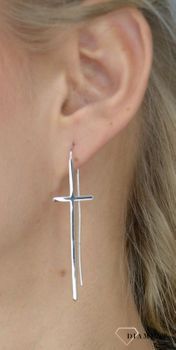 Kolczyki srebrne wiszące 'Duże krzyże'. Kolczyki krzyżyki Srebrne kolczyki Damskie w Sklepie z Biżuterią zegarki-diament (1).JPG