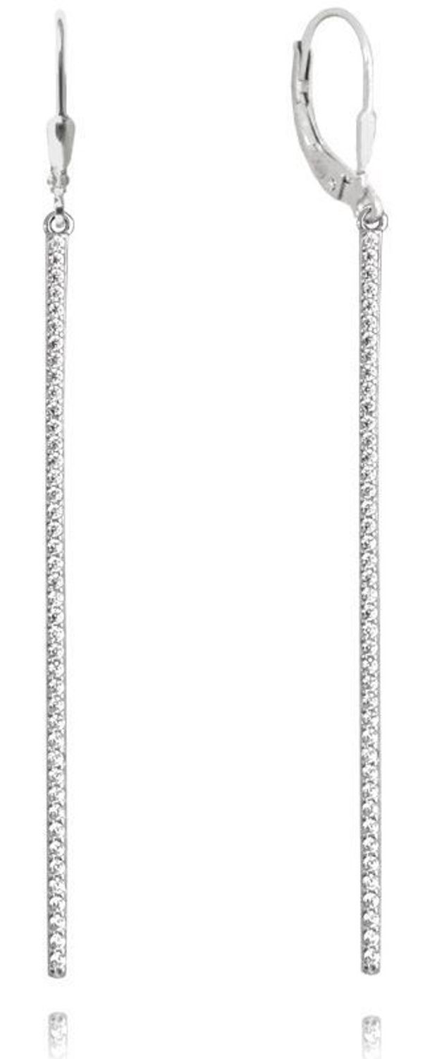 Kolczyki wiszące patyczki z cyrkoniami próba 925, JMAS0066SE01 Srebrne kolczyki zostały wykonane z najwyższej jakości srebra próby 925. Idealny prezent dla każdej kobiet.jpg