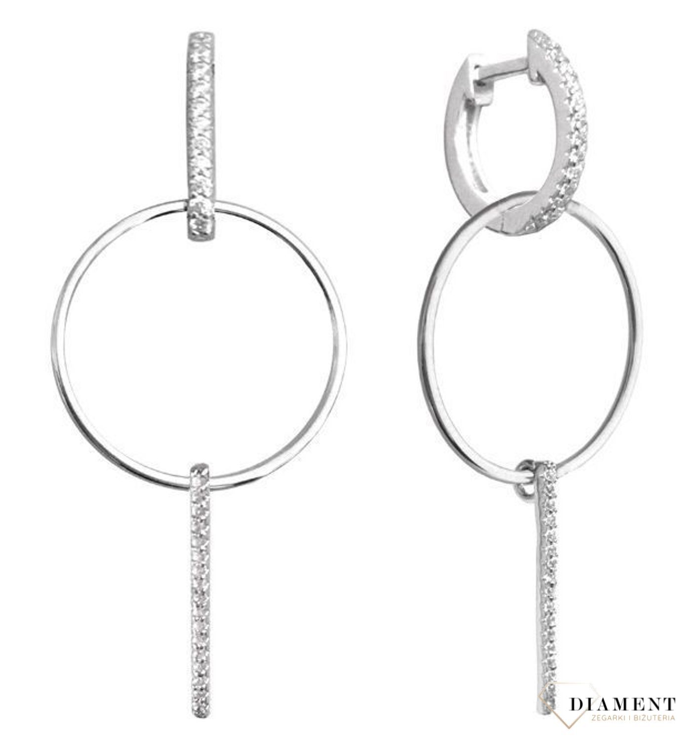 Kolczyki srebrne wiszące długie kółka JMAS0085SE00.jpg