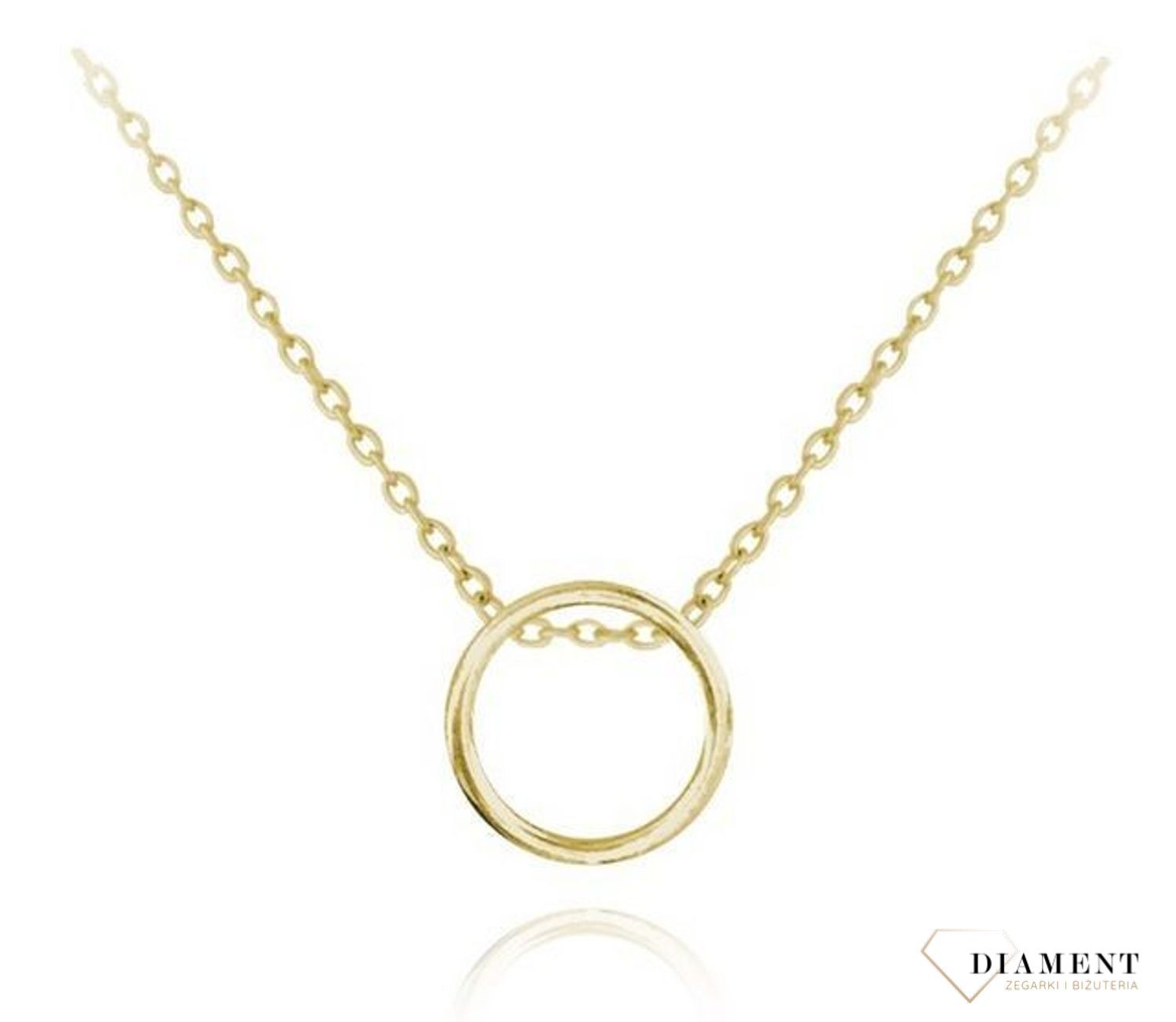 Srebrny naszyjnik pozłacany z okrągłą zawieszką JMAS0089GN45.jpg