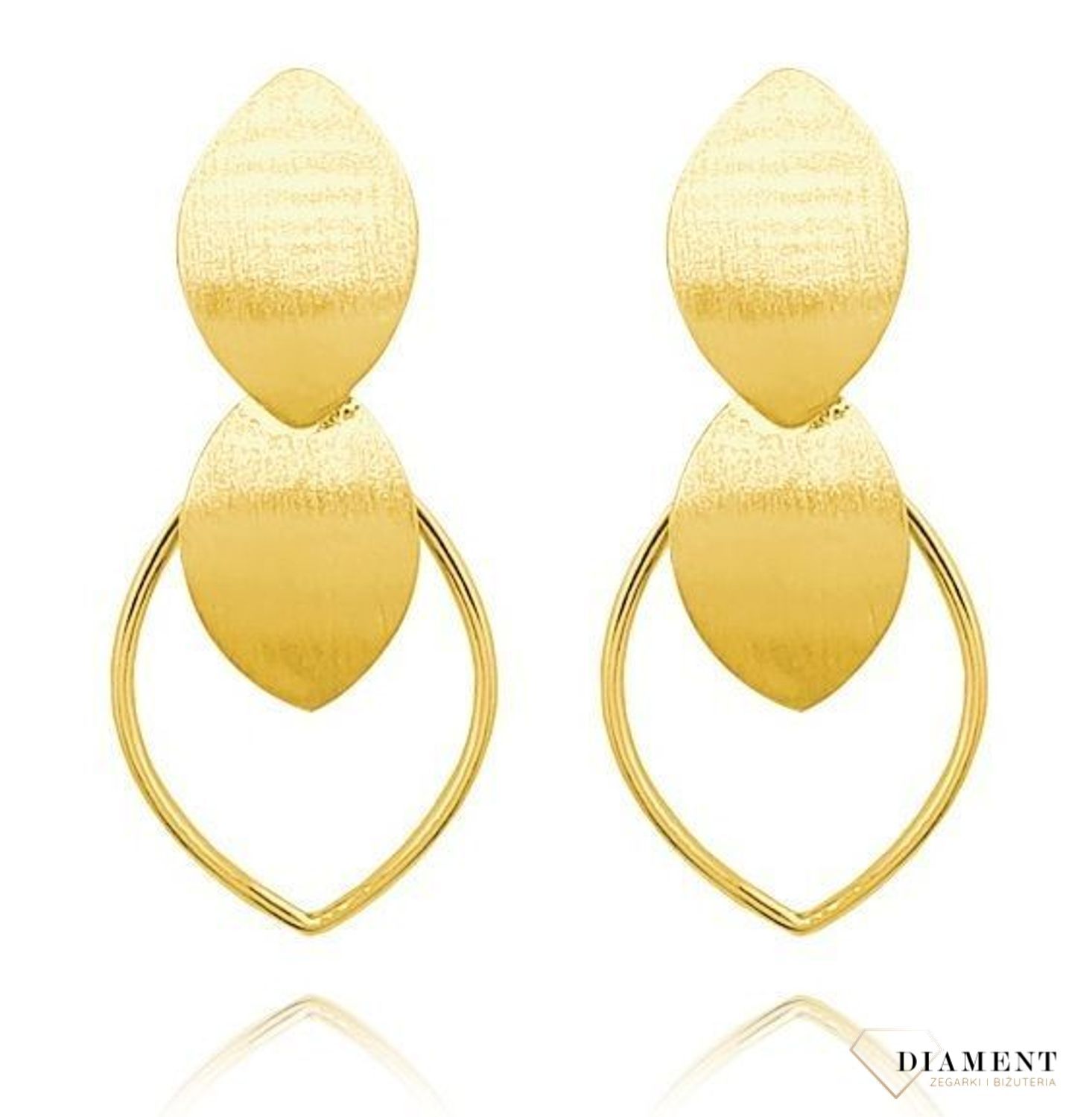 Srebrne kolczyki pozłacane owalne matowe JMAS0093XE00.jpg