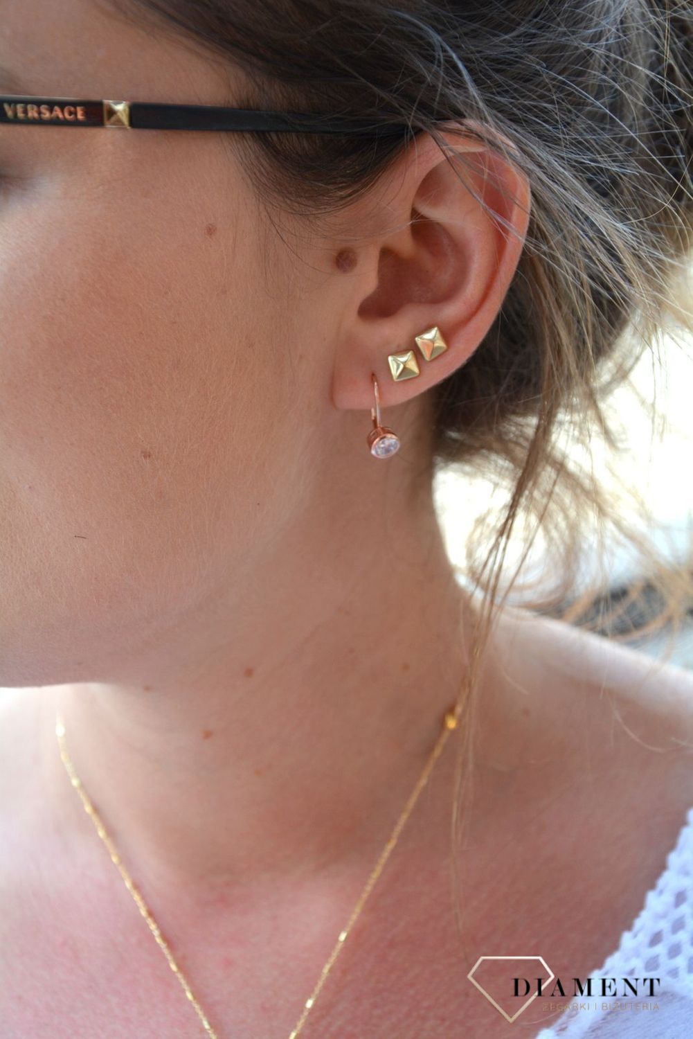 Srebrne kolczyki różowe złoto z cyrkonią JMAS0096RE00.jpg