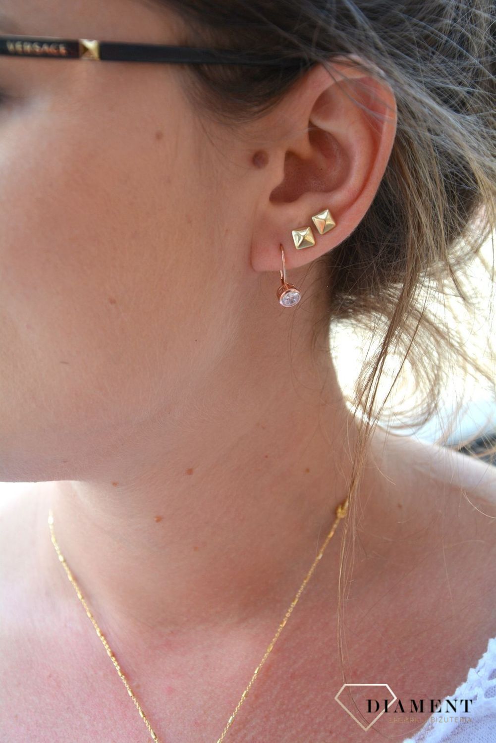 Srebrne kolczyki różowe złoto z cyrkonią JMAS0096RE00.jpg